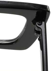 1 件猫眼时尚无度数眼镜形状眼镜框个性化大框无度数眼镜情人节礼物送给朋友（送眼镜袋） - 黑色 - 查看 6