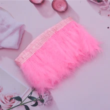 1m/Pc In Stock Colorful Turkey Feather Trimming With Lace, Diy Crafts For Dress, Skirt, Headwear, Dance Props, And Stage Performance - No. 13 White - View 11