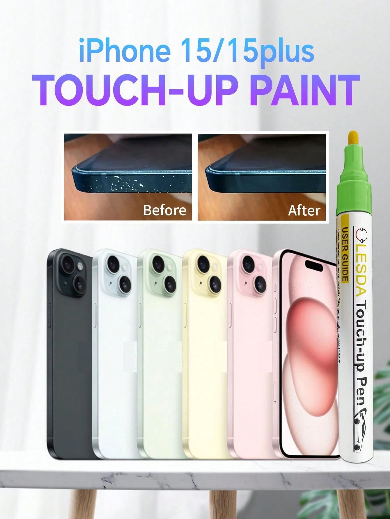 Touch Up Paint Compatible With IPhone(15/15plus Blue), Iphones Touch Up