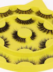 10對貓眼款3d濃密繁複交叉式假睫毛,帶彎曲,不易變形,適用於派對和重妝 - 濃密款 - 查看 6