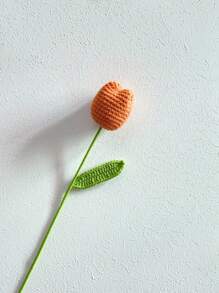 1入手工製作的織網鉤編線合成仿真鬱金香，DIY鮮花花束禮物 - 彩色 - 查看 6