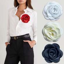4 Colors Korean High-Grade Luxury Fabric Camellia Large Flower Stage Dual-Use Brooches Suit Collar Brooch Needle Lapel Pin For Women Accessories Valentines,Mom,Mother,Mother's Day,Gift - Flower - View 12