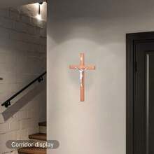 1pc Wooden Large Cross Pendant Hand Held Prayer Cross