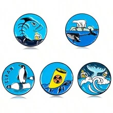 1個海洋保護徽章/大頭針,抵制核污染 - 彩色 - 查看 3