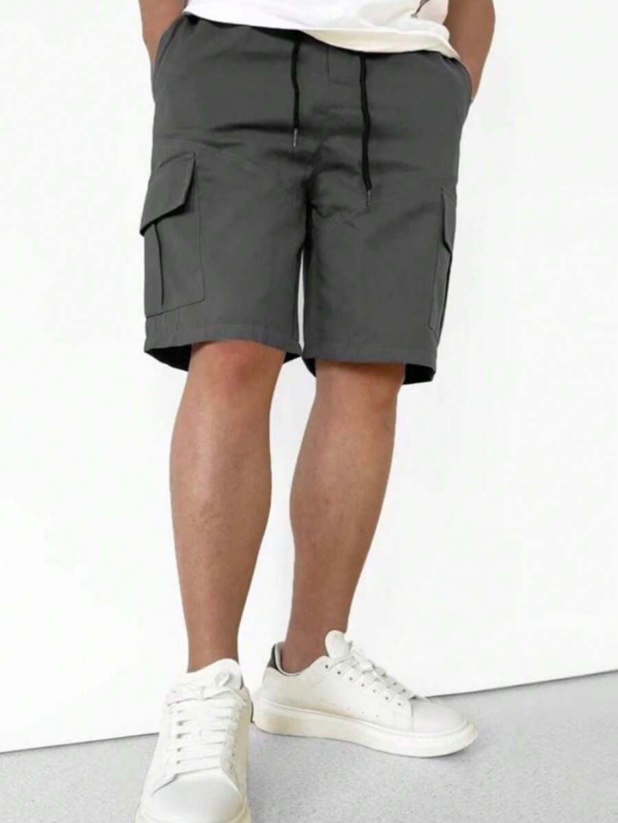 Men Denim Shorts - 深灰色 - 查看 1