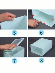 Paquete De Cajas para Zapatos Apilable Transparente, Zapatera Organizador a Prueba de Polvo, Zapatero con Solapa Transparente, Caja Zapatera Puede Utilizarse por Separado, Ahorro de Espacio, Zapateras Multicolor - Multicolor - Ver 9