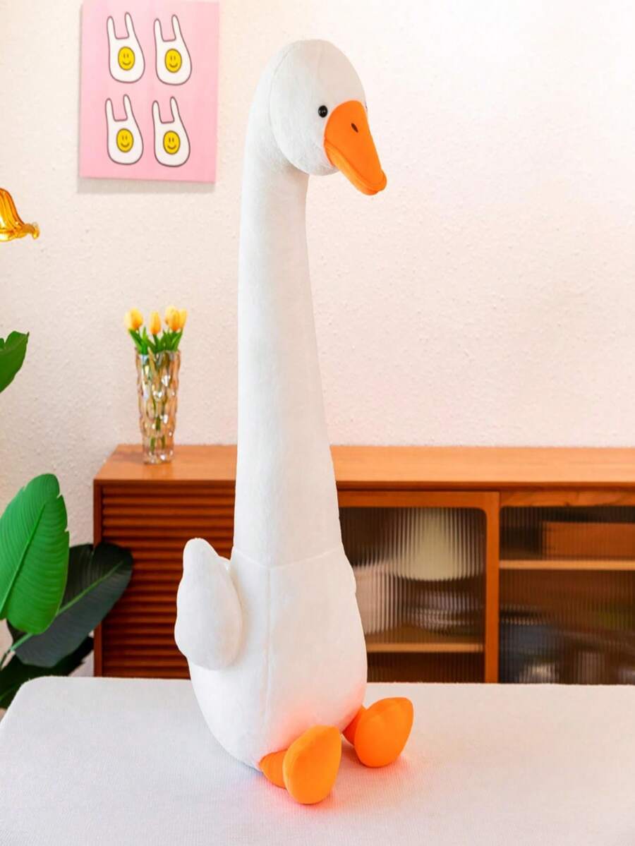 1 Almohada Larga De Ganso Blanco/peluche/juguete De Peluche Blanco - Blanco - Ver 1