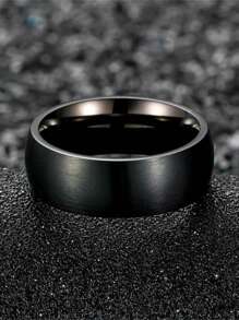 1 件/2 件魅力情侣戒指浪漫女士黑色水钻 CZ 戒指套装时尚男士不锈钢戒指结婚戒指珠宝情侣礼物