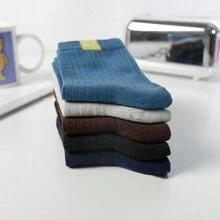 5Pairs Sports Socks Men's Socks Breathable Casual Sock Solid Color Striped Spring Summer Thin Sweat-Absorbing Sports Middle Tube Man Socks - Multicolor - View 5