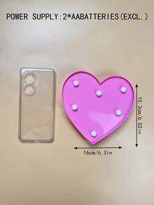 1個led形狀燈迷你心型夜燈裝飾品,適用於節日 - 粉色 - 查看 5