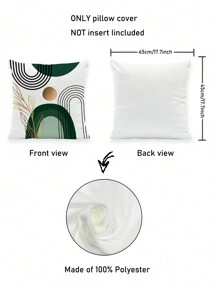 2入組波希米亞風格抱枕套,印有幾何漸變金色葉和抽象設計圖案,適用於沙發家居臥室裝飾,18x18英寸,不附充填物 - 綠色 - 查看 2