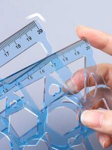 סט סרגל רב תכליתי לתלמידי בית ספר יסודי הכולל סרגל גיאומטריה, סרגל ציור וסרגל חלופי - כתום - ראה 9