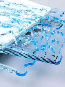 סט סרגל רב תכליתי לתלמידי בית ספר יסודי הכולל סרגל גיאומטריה, סרגל ציור וסרגל חלופי - כתום - ראה 8