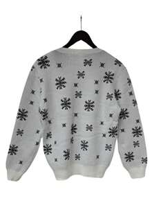 Sueter Navideño Ugly Sweater para mujer con dibujo de Venado Navidad L1356 - Blanco - Ver 3