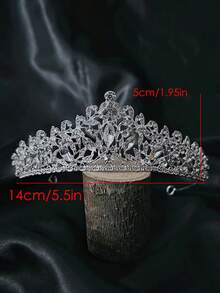 1pc Women's Multi-Functional Silver Crown Headpiece For Bride, Wedding Dress, Fashion Show, Photography With Luxury Design And Rhinestone Decoration Royal - Silver - View 5