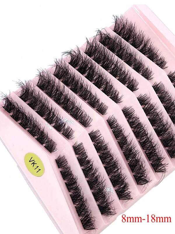 HBZGTLAD 8 أزواج من رموش مينك 3D فاخرة مصنوعة يدويًا بتقسيمات مجسمة ومكثفة، رموش مستعارة طبيعية المظهر، إطالة رموش تجميلية، عناقيد رموش، رموش فردية، رموش مستعارة