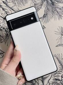 1pc Two-In-One Plain Business Style Leather Pattern Full Coverage Hard Phone Protective Case For Pixel Model