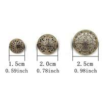 10PCS Clothes Button - Retro Hollow Sewing Button Shank Round Shaped Metal Buttons, DIY Decorative Buttons For Crafts, Vintage Buttons For Clothing Sewing & Knitting Supplies. - Gold - View 2