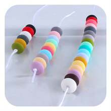 10 顆新款卡通風格矽膠珠適用於兒童藝術和工藝活動、珠寶製作用品 - 米色 - 查看 4