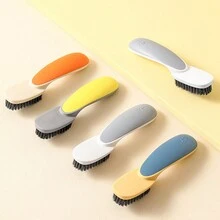 1pc Soft Bristles Shoe Brush, Multifunctional Cleaning Tool For Clothes And Shoes, Super Soft Scrubber For Shoes, Perfect For Household Use - Grey - View 5