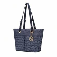 MKF Collection Signature Lori  Vegan Leather Women'S Tote Bag, Fashion Large Work Purse By Mia K - Màu xanh hải quân - Xem 1