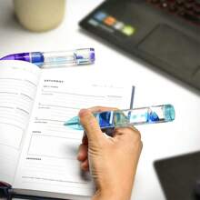 液體流動泡沫玩具酷筆,具有滴動運動的沙漏計時器,適用於臥室、感官遊戲,酷炫的家庭或學校用品 - 橘色 - 查看 7