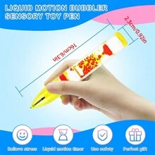 液體流動泡沫玩具酷筆,具有滴動運動的沙漏計時器,適用於臥室、感官遊戲,酷炫的家庭或學校用品 - 橘色 - 查看 2