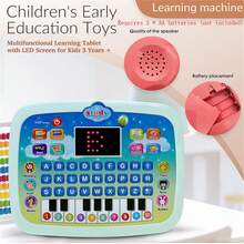 1PC Tablet Computer Toy With LED Screen, Learning Board For Teaching Letters, Numbers, Words, Music, Mathematics, Electronic Toy, Birthday Gift, Multifunctional Toy - Green - View 2