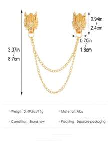 Fine Chain Pin Pin For Men's Suit Lapel Pin - Dragon Head Brooch - View 3