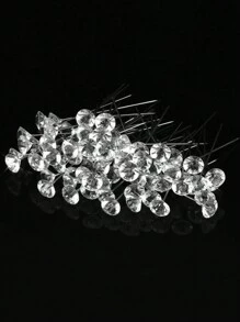 100 件仿水晶头针，适用于婚纱、花束、假发装饰，适合情人节鲜花 - 白色 - 查看 7