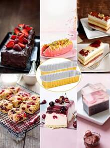 5/10/15pcs Rectangular Gold Foil Cupcake Liners With Lids, 1 Set Of Heatproof Mini Cake/Muffin Molds, Foil Pudding Dessert Cups, Wedding, Birthday Party Kitchen Supplies - Gold - View 3