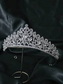 1pc Women's Multi-Functional Silver Crown Headpiece For Bride, Wedding Dress, Fashion Show, Photography With Luxury Design And Rhinestone Decoration Royal - Silver - View 2