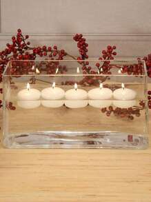 Bougie D'eau Flottante Blanche Dans Une Tasse En Verre, 10 Pièces, Pour Fête À La Piscine, Mariage En Plein Air, Photographie, Anniversaire, Décoration De Dîner Romantique