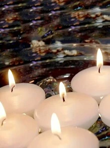 Bougie D'eau Flottante Blanche Dans Une Tasse En Verre, 10 Pièces, Pour Fête À La Piscine, Mariage En Plein Air, Photographie, Anniversaire, Décoration De Dîner Romantique