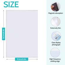 6 Packs Magnetic Picture Frame , Magnetic Frame With White Border, Magnetic Photo Frames For Refrigerator 4x6 Reusable, Efrigerator Magnets For Pictures Perfect Display Frame - White - View 2