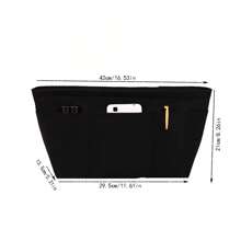 1 件装毛毡衬里收纳袋插入式分隔袋适用于狗狗手提包冬季礼物女士旅行配件 - 黑色 - 查看 13