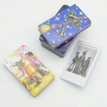 New Year's Gifts Daily Fully English-Gilded Cards With Table Game Divine Oracle Cards And Classic System 78 Cardstock Instructional Booklet In Iron Box - Apricot - View 4