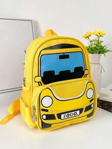 Towing Rope Cartoon Print Backpack For Teenagers - Yellow - View 4