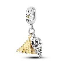 鍍銀金字塔骷髏系列迷你珠子,適用於女性手鍊和吊墜diy - 銀色 - 查看 1