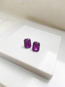 Stud Earrings - 紫色 - 查看 2