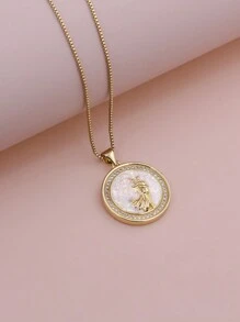 1條45cm豪華多用途立體氧化鋯白色閃閃發光的鯨魚狐狸頭小吉他魚骨吊墜項鍊女性時尚魅力珠寶 - 白色 - 查看 9