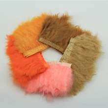 1m/Pc In Stock Colorful Turkey Feather Trimming With Lace, Diy Crafts For Dress, Skirt, Headwear, Dance Props, And Stage Performance - No. 13 White - View 6