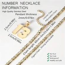 1 Miếng Mạ vàng Số Dây chuyền , Thép không gỉ Chuỗi , 60cm + 5cm , Cá nhân hóa Đồ treo Vật rủ xuống Đối với Quạt , Nam , NỮ , Con trai , Cô gái , Giáng sinh Qủa tặng ( ) - 1 dây chuyền mạ vàng 18k - Xem 2