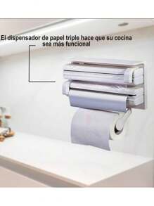 3-In-1 Recessed Paper Towel Dispenser Plastic Wrap And Aluminum With Spice Rack