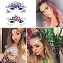 Pegatinas De Pedrería Para La Cara Y El Cuerpo, Adornos De La Cara, Bindis, Maquillaje De Ojos, Tatuajes Temporales Para Fiestas Y Festivales - Multicolor - Ver 5