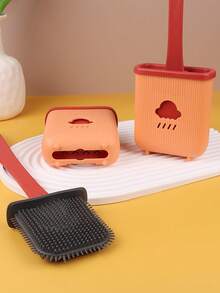 1入組牆掛式柔軟刷毛馬桶刷套裝,用於馬桶清潔 - 橘色 - 查看 8