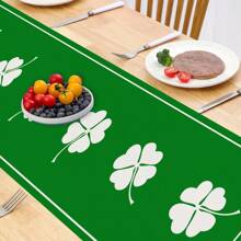 1入組桌布,水彩綠色幸運草桌布,聖帕特里克節桌布,季節性春季節日廚房用餐桌裝飾,室內外均可使用,家庭派對裝飾 - 墨綠色 - 查看 5