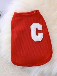 Waffle Pattern Cute Simple Classic Accessories Pet Vest Design With Comfortable Dopamine Clothing - Red - View 20