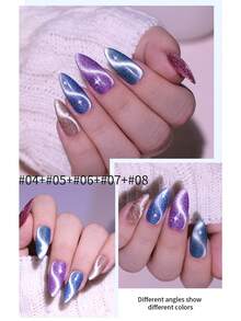 annies 1瓶水晶貓磁力凝膠指甲油,半永久性浸泡式uv Led半永久性閃閃發光指甲油10毫升,新升級版（不包括磁鐵） - 紫羅蘭色 - 查看 6