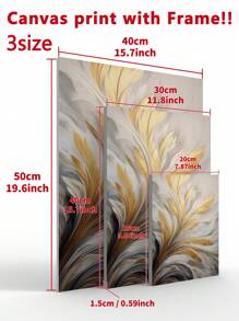 1 Pc Abstract Flower Framed Canvas Wall Art Poster Modern Minimalist Gold And Grey Floral Wall Decor Painting Picture For Bedroom Living Room Decor With Frame Gifts Birthday Graduation